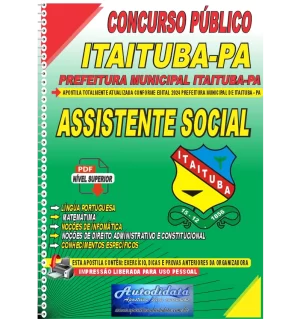 Apostila Digital Concurso Prefeitura de Itaituba - PA 2024 Assistente Social