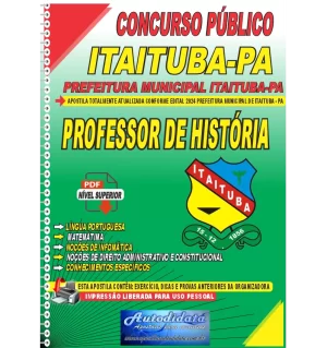 Apostila Digital Concurso Prefeitura de Itaituba - PA 2024 Professor de História