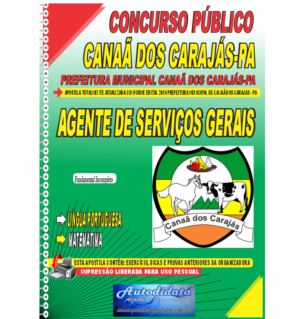 Apostila impressa Concurso Prefeitura de Canaã dos Carajás – PA 2024 Agente de Serviços Gerais