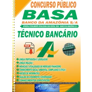 Apostila digital concurso do BASA 2024 - Técnico Bancário