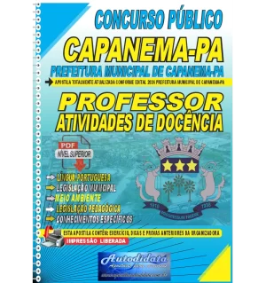Apostila digital concurso da Prefeitura de Capanema-PA 2024 - PROFESSOR EM ATIVIDADE DE DOCÊNCIA