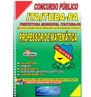 Apostila Digital Concurso Prefeitura de Itaituba - PA 2024 Professor de Matemática