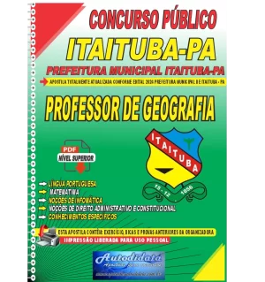 Apostila Digital Concurso Prefeitura de Itaituba - PA 2024 Professor de Geografia