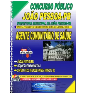 Apostila digital concurso da Prefeitura de João Pessoa-PB 2024 - Agente Comunitário de Saúde