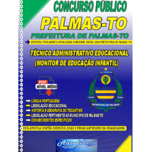 Apostila digital Prefeitura de Tocantins-TO 2024 - Técnico Administrativo Educacional - Monitor de Educação Infantil