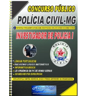 Apostila impressa concurso PC-MG 2024 – Investigador de Polícia I