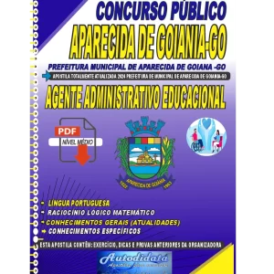 Apostila digital concurso da Prefeitura de Aparecida de Goiânia - GO 2024 - Agente Administrativo Educacional