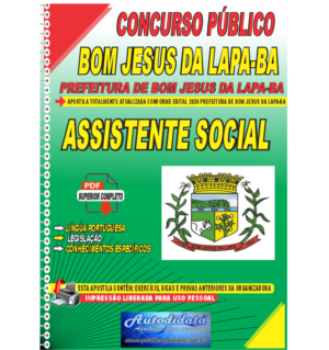 Apostila Digital Concurso Prefeitura de Bom Jesus da Lapa - BA 2024 Assistente Social