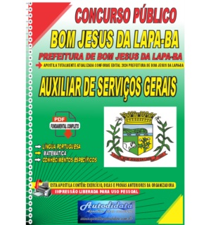 Apostila Digital Concurso Prefeitura de Bom Jesus da Lapa - BA 2024 Auxiliar de Serviços Gerais