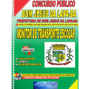 Apostila Digital Concurso Prefeitura de Bom Jesus da Lapa - BA 2024 Monitor de Transporte Escolar