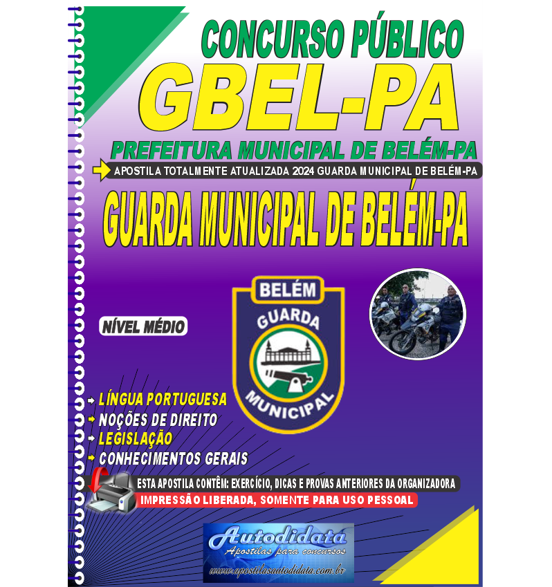 Apostila concurso Guarda Municipal Belém 2025