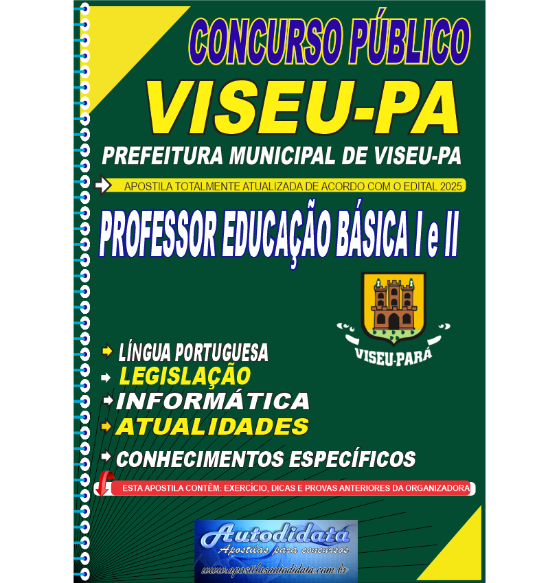 Apostila concurso de Viseu-PA 2025 Professor Educação Básica