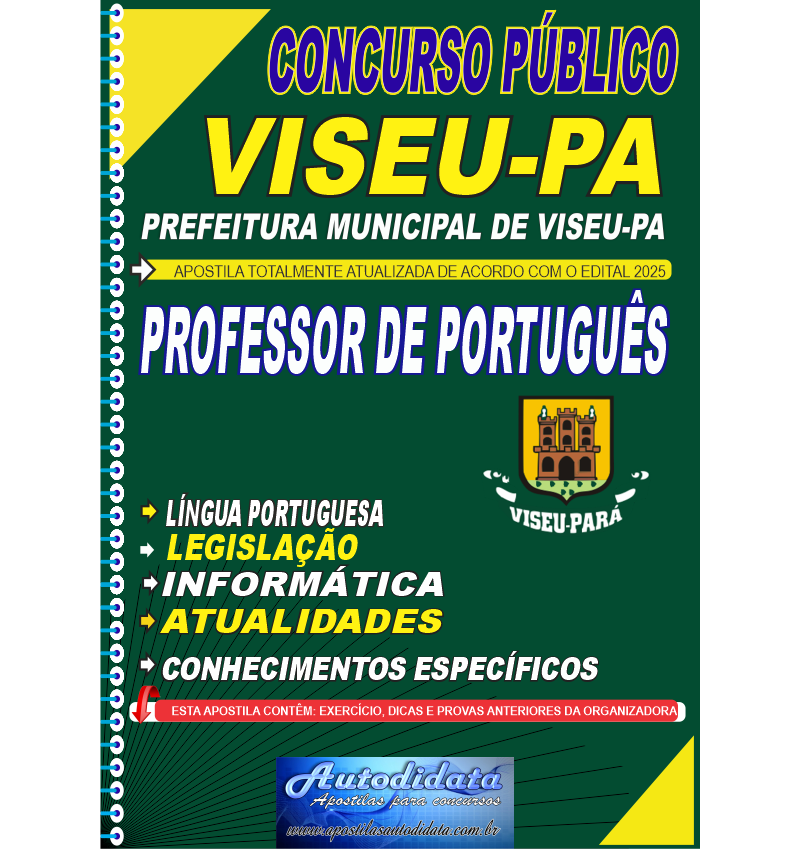 Apostila concurso VISEU-PA 2025 Professor de Português